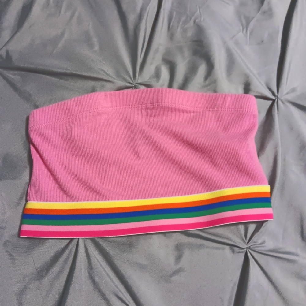 Forever 21 pink cropped tube top- sz S
